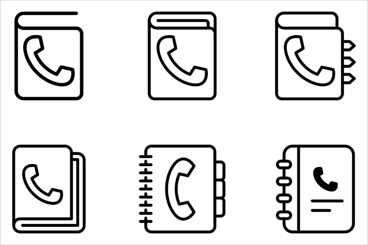 phone book icon set, vector