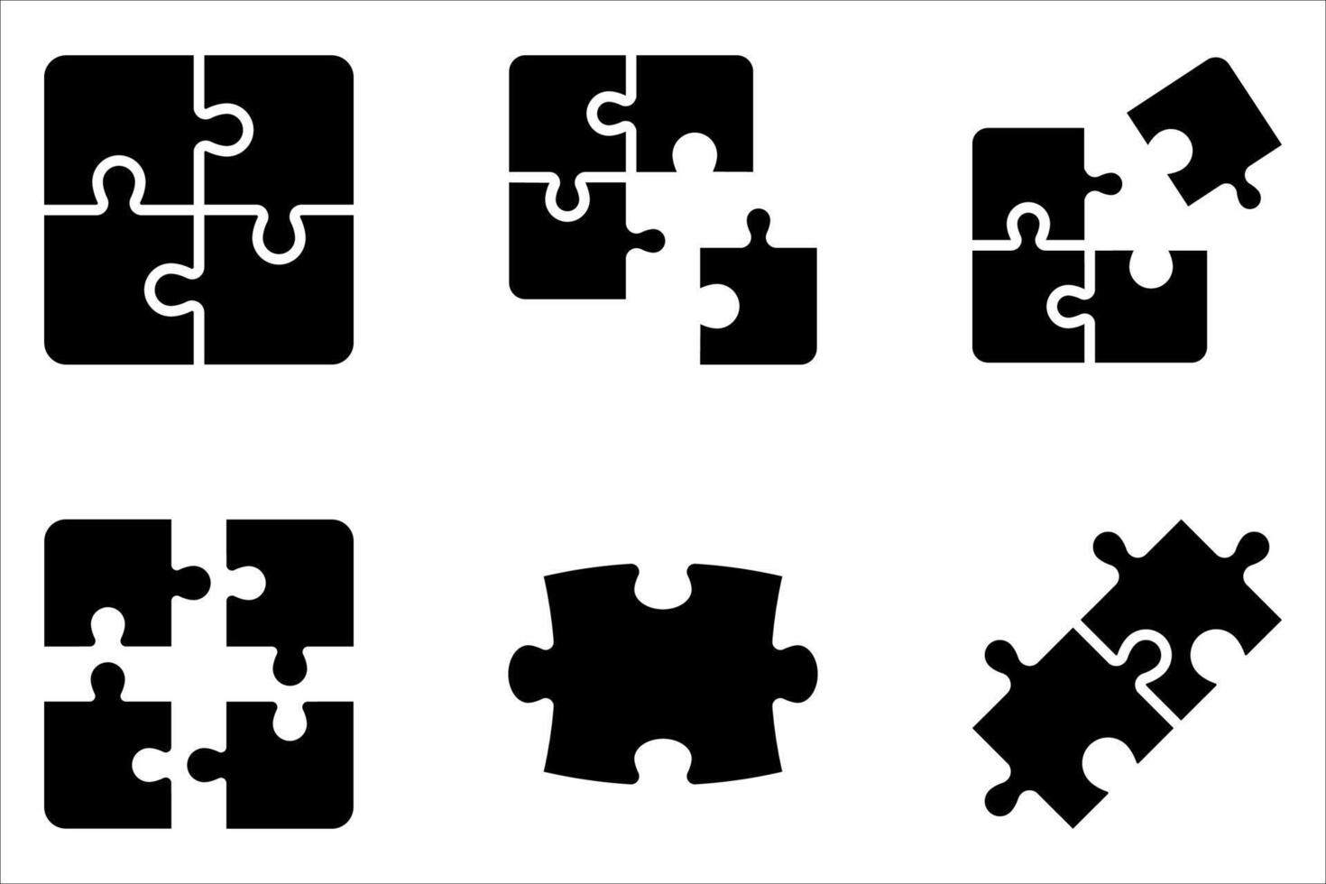 puzzle icon set on white vector