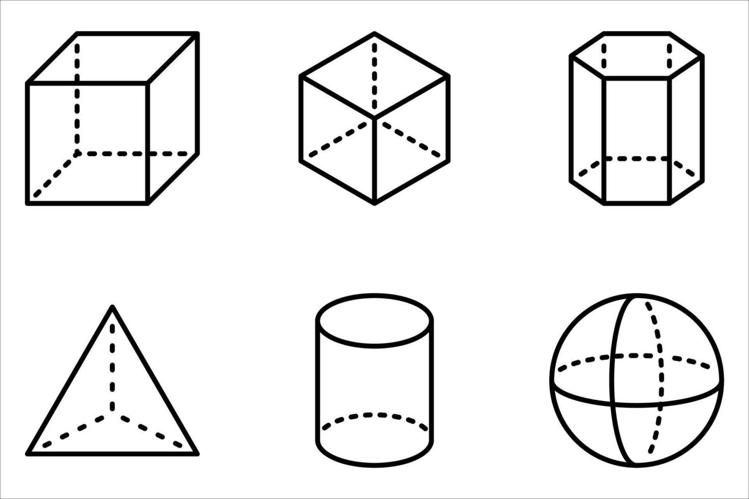 geometry icon set on white, vector