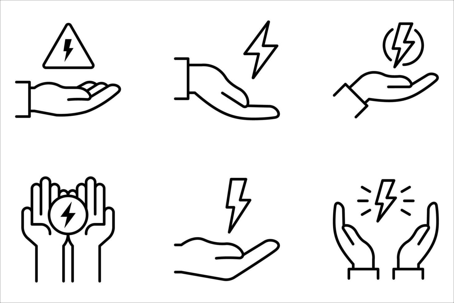 power energy icon set vector