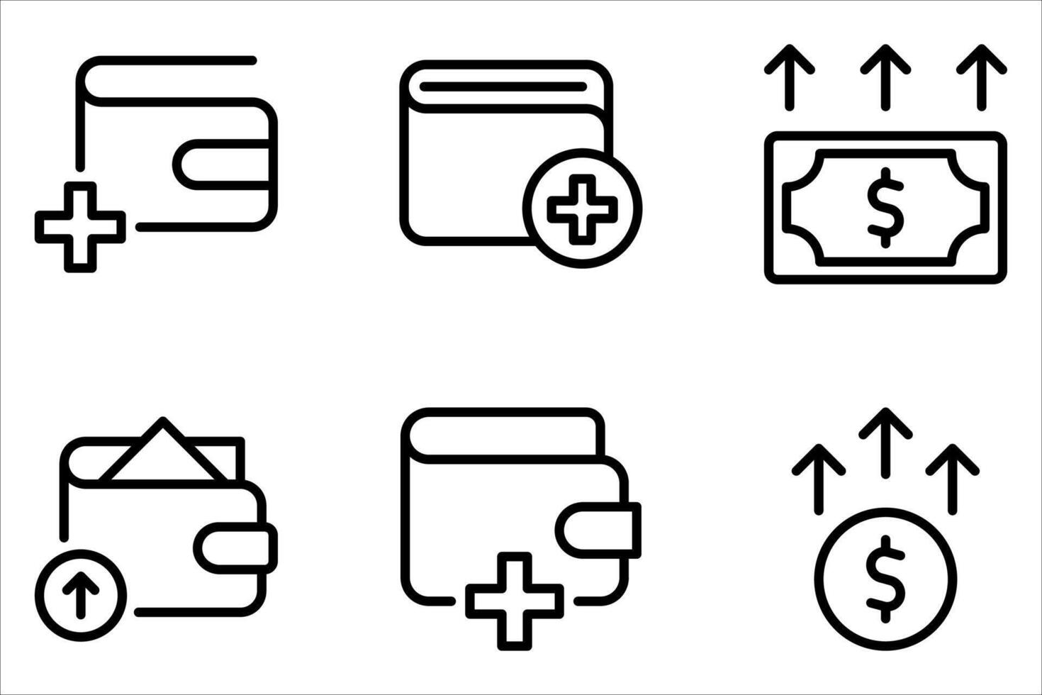 top up icon set on white, vector
