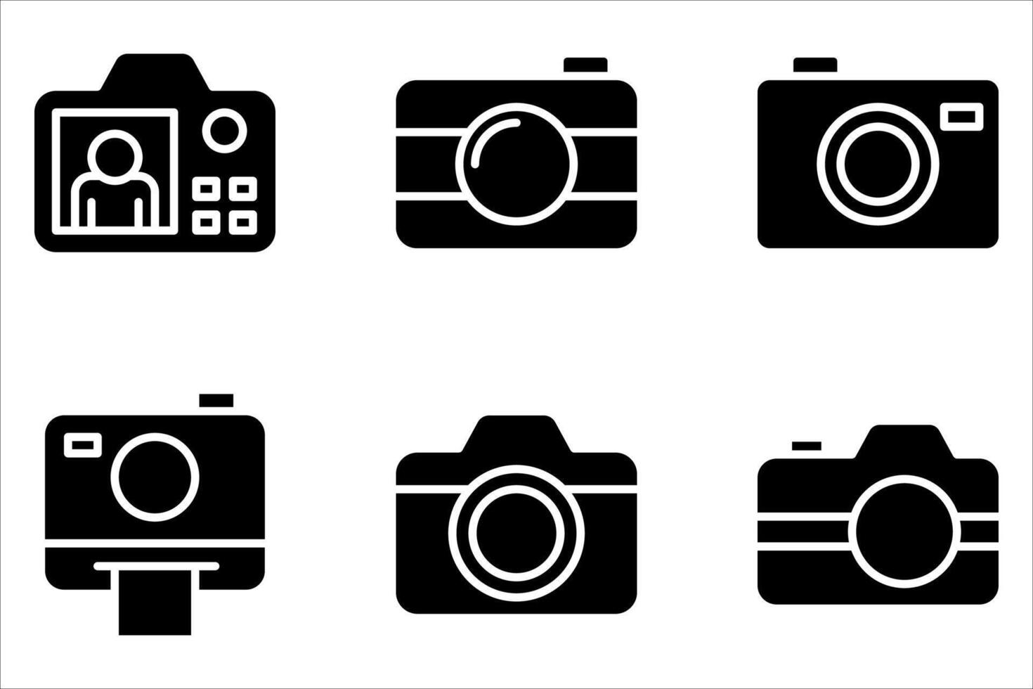 camera icon set on white vector