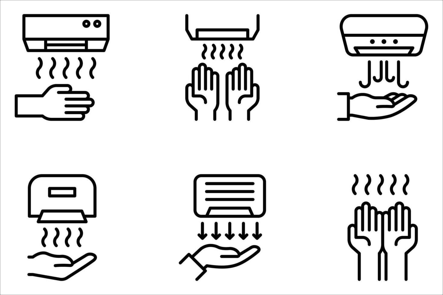hand dryer icon set. vector