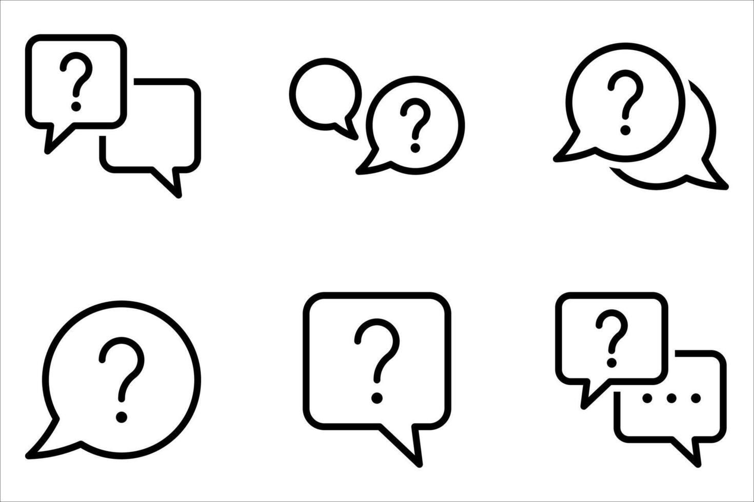 question icon set on white vector