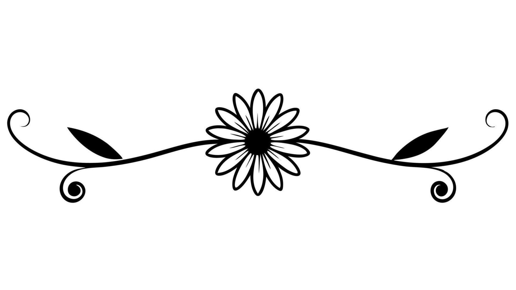 Elegant Floral Ornament Underline Design for Decorative Frames vector