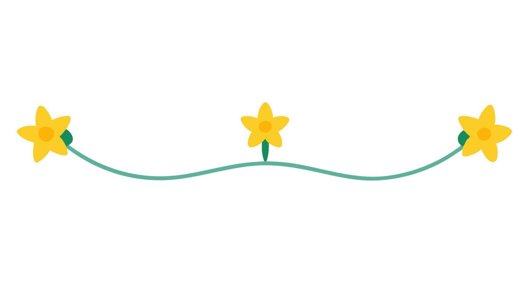 Beautiful Flower Ornament Underline Classic Modern Design vector