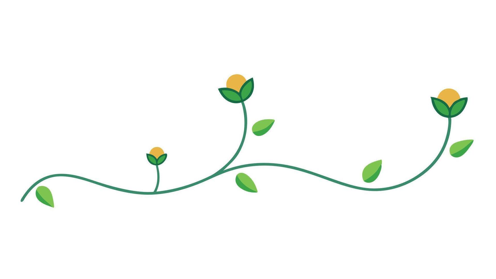 Elegant Floral with Underline for Decorative Design and Branding vector