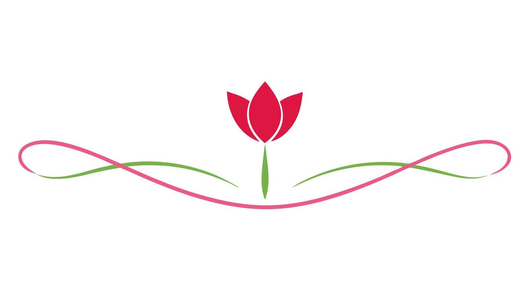 Beautiful Flower Ornament with Underline for Classic and Modern Designs vector
