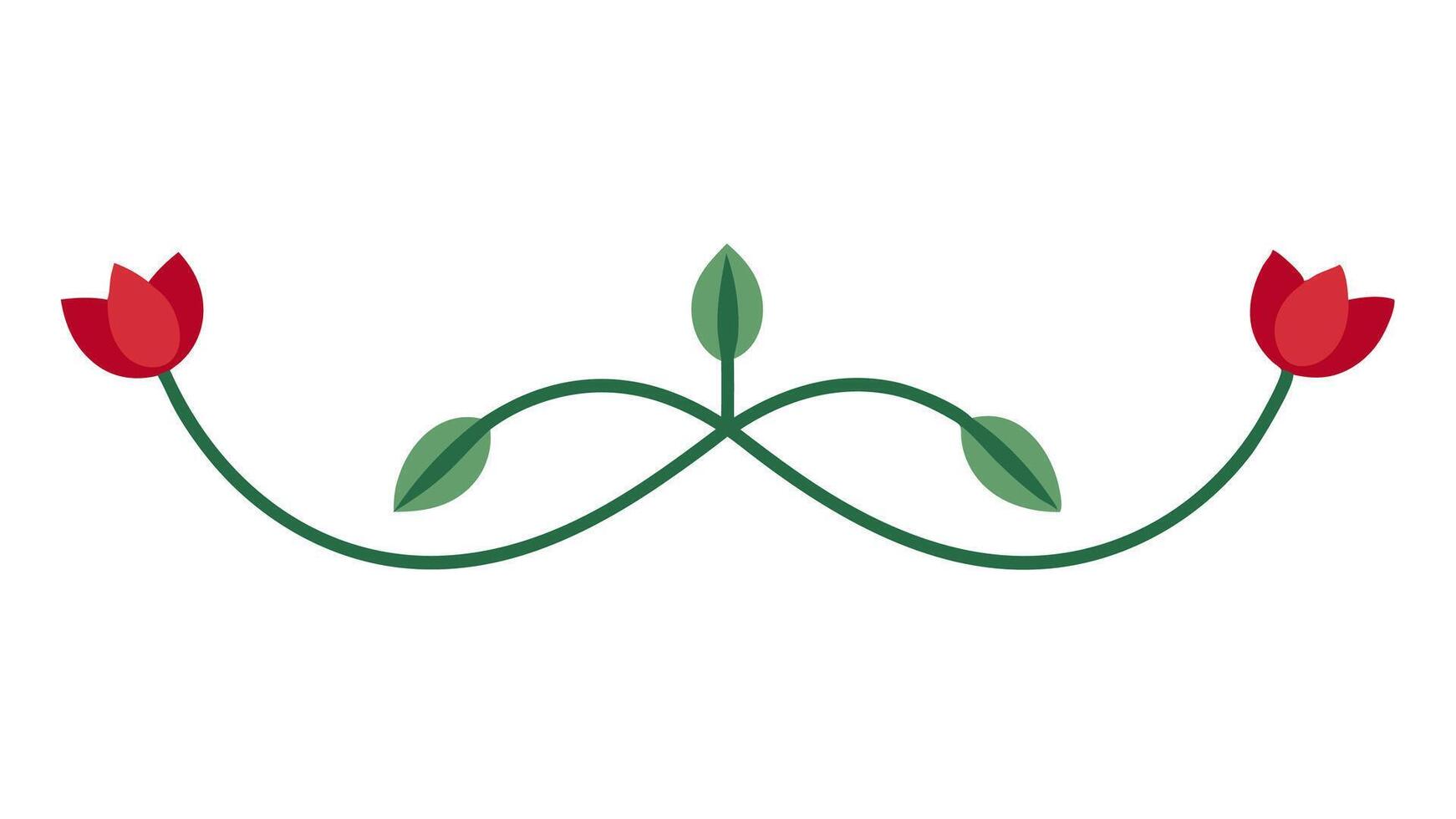 Beautiful Flower Ornament with Underline Classic and Modern Designs vector