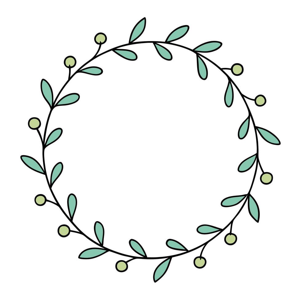 Colorful Floral Circle Design with Vibrant Blossoms and Decorative vector