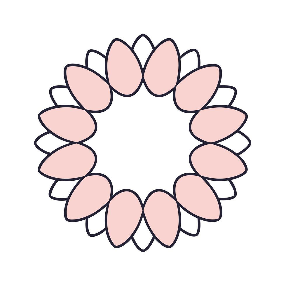 Abstract Flower Circle with Creative and Vibrant Petal Decoration vector