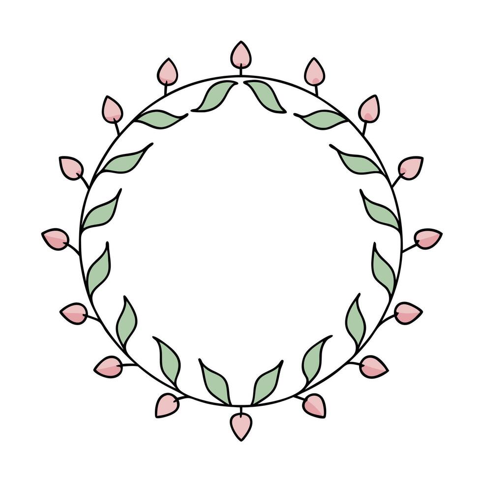 Modern Floral Circle Design Bold Decorative Petals vector