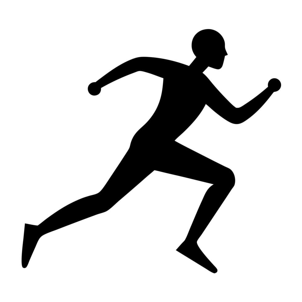 Person Running Silhouette Design in a Minimalist Style for Sports and Fitness Theme vector
