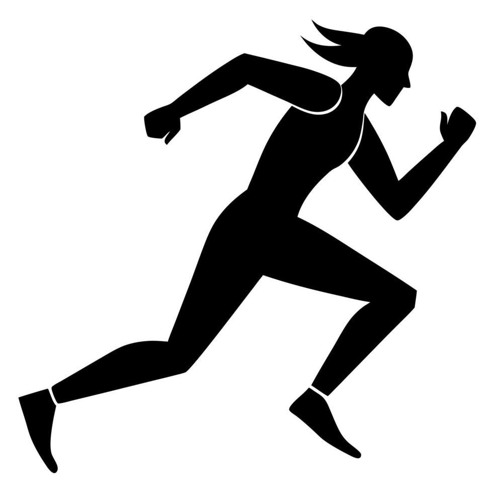 Person Running Silhouette Design in a Minimalist Style for Sports and Fitness Themes vector
