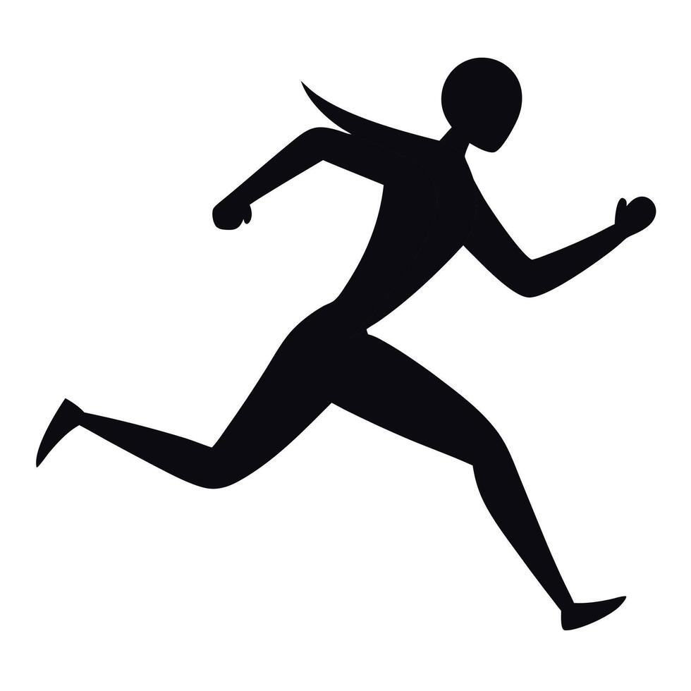 Silhouette of a Jogging Person in Motion for Athletic Workout Concepts vector