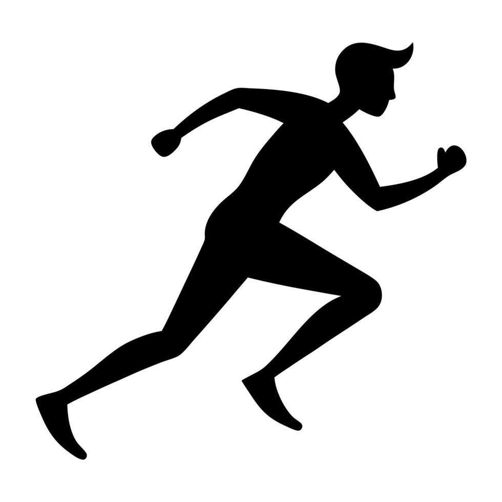 Silhouette of a Jogging Person in Motion for Athletic and Workout vector