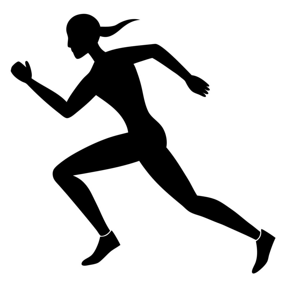 Person Running Silhouette Design in a Minimalist Style for Sports Themes vector