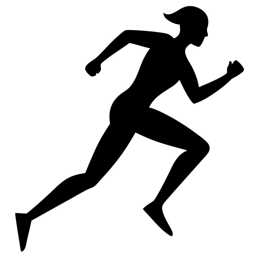 Silhouette of a Jogging Person vector