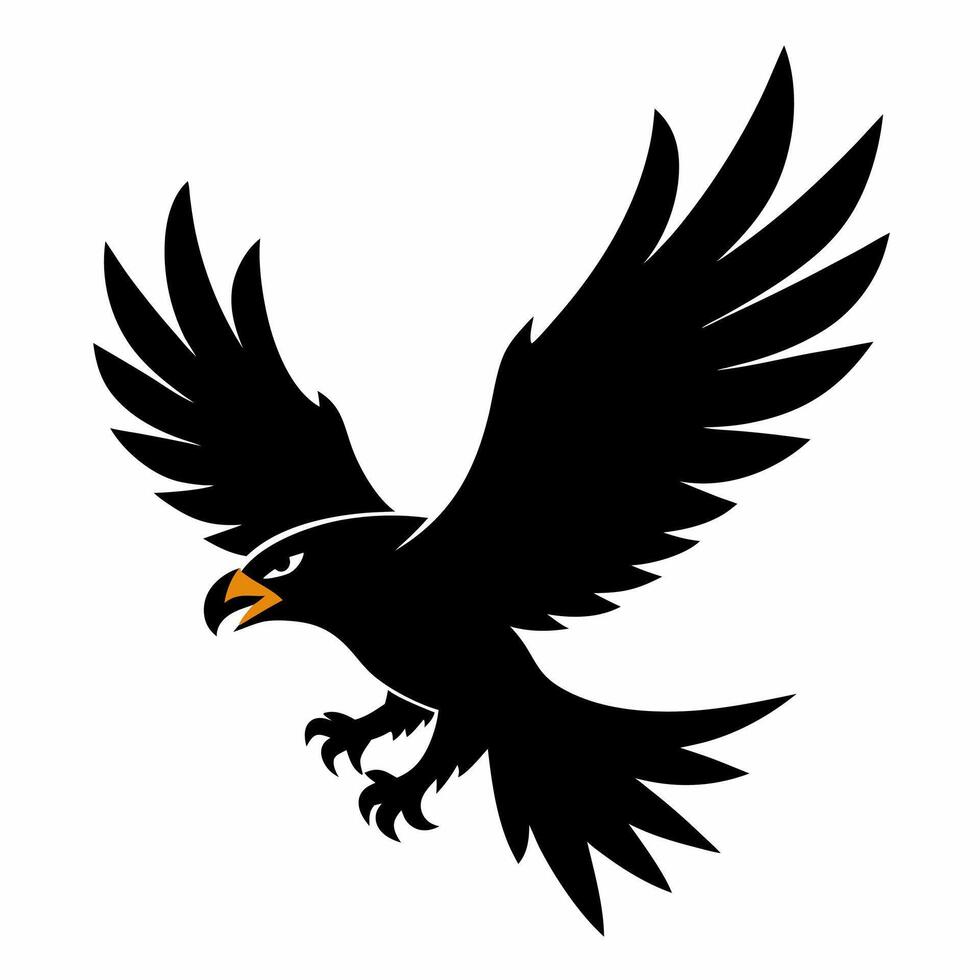 Bird Flying Silhouette Design Illustration of a Soaring Bird in Motion Artistic Concepts vector