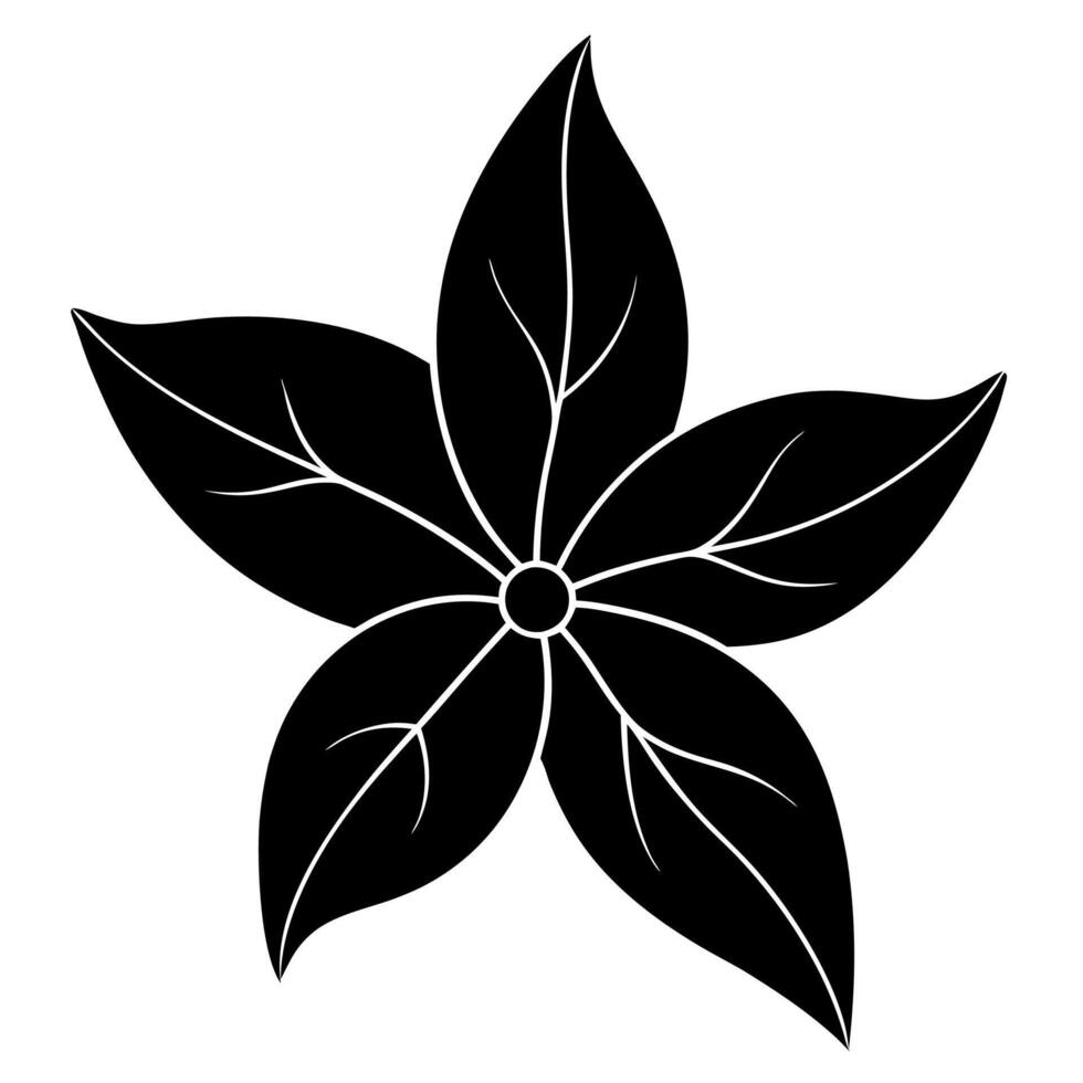 Minimalist Stephanotis Silhouette Design for Floral Art and Decor vector