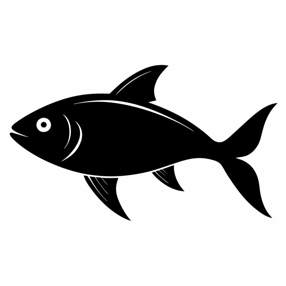 Fish Silhouette Design Illustration of a Minimalist vector