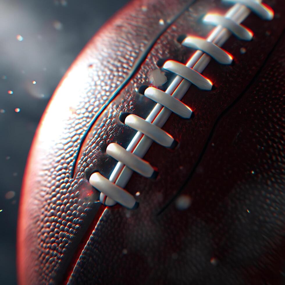 Closeup of a textured American football photo