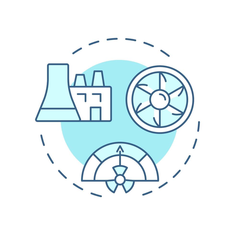 Intermediate level waste soft blue concept icon. Shielding during handling and storage. Type of nuclear materials. Round shape line illustration. Abstract idea. Graphic design. Easy to use in article vector