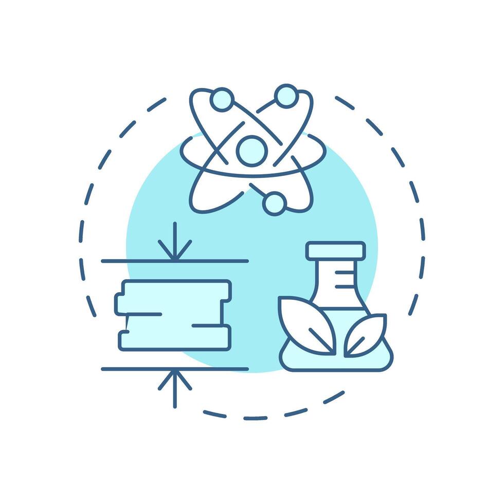 Treatment of nuclear waste soft blue concept icon. Alter physical, chemical and biological properties. Round shape line illustration. Abstract idea. Graphic design. Easy to use in booklet vector