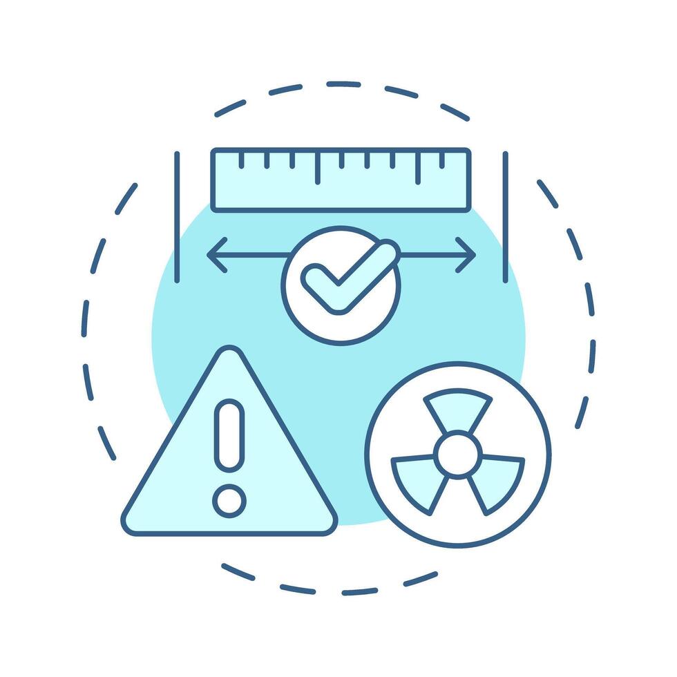 Distance principle soft blue concept icon. Importance of maintaining safe space. Radiation exposure. Round shape line illustration. Abstract idea. Graphic design. Easy to use in article vector