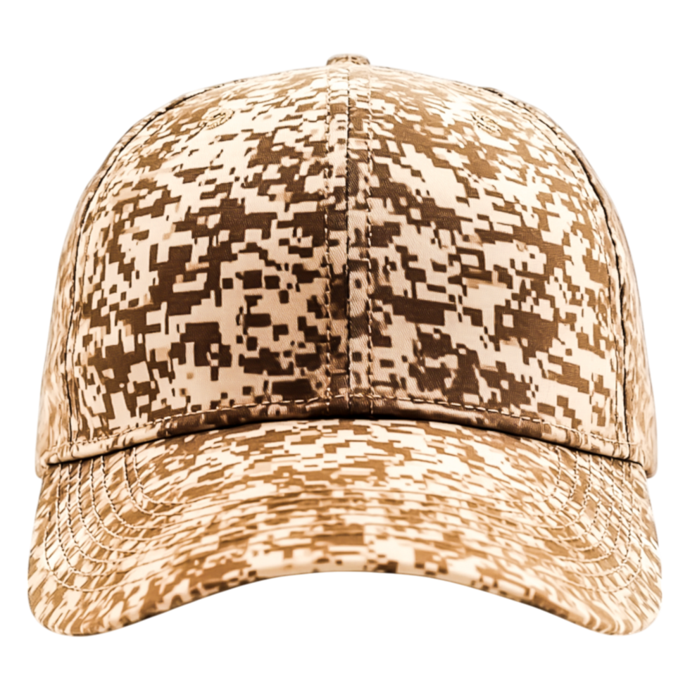 Camouflage Baseball Cap with Digital Pattern for Outdoor Activities png