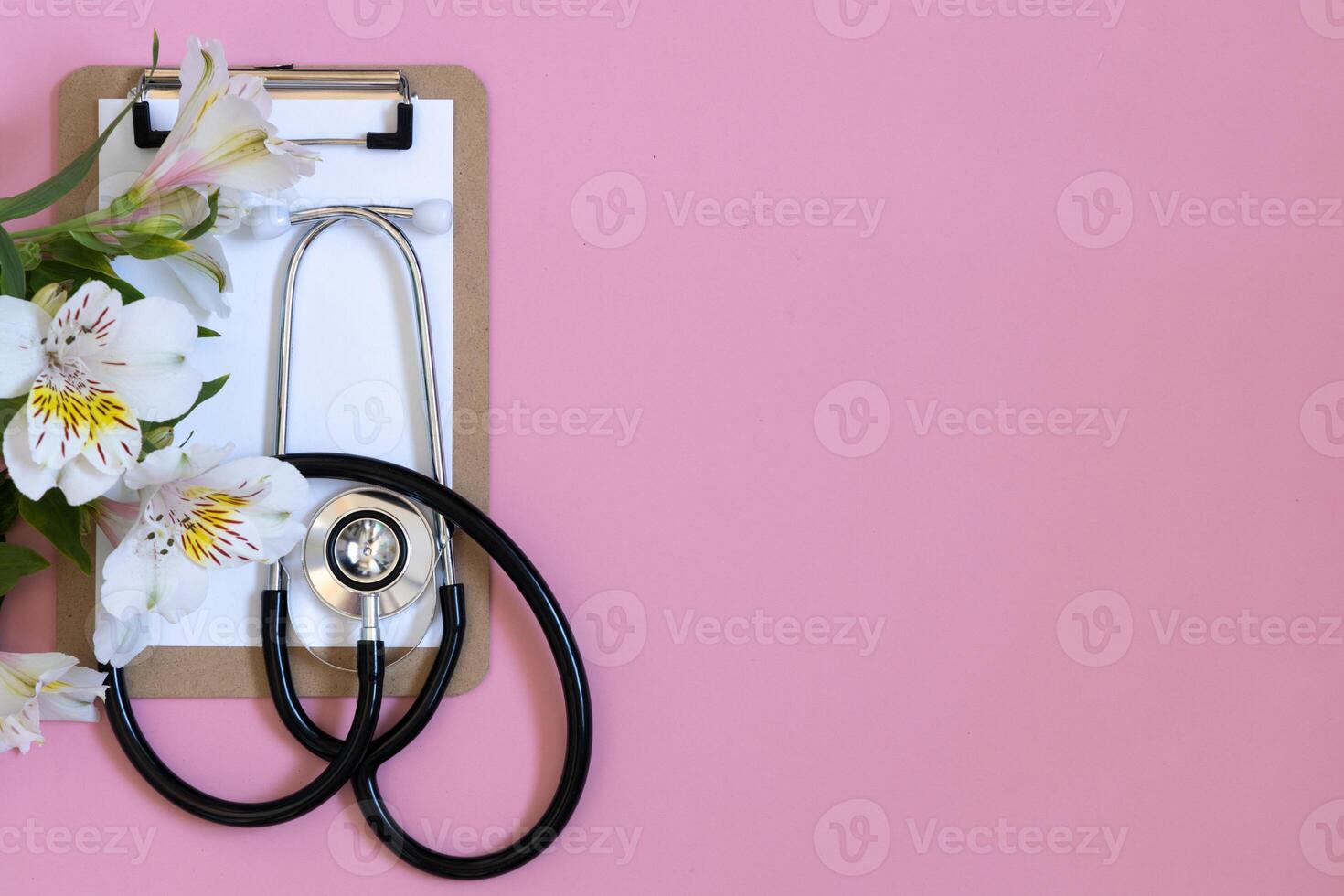 International nurses week. Congratulation for nurse day, space for text. Above light pink background photo