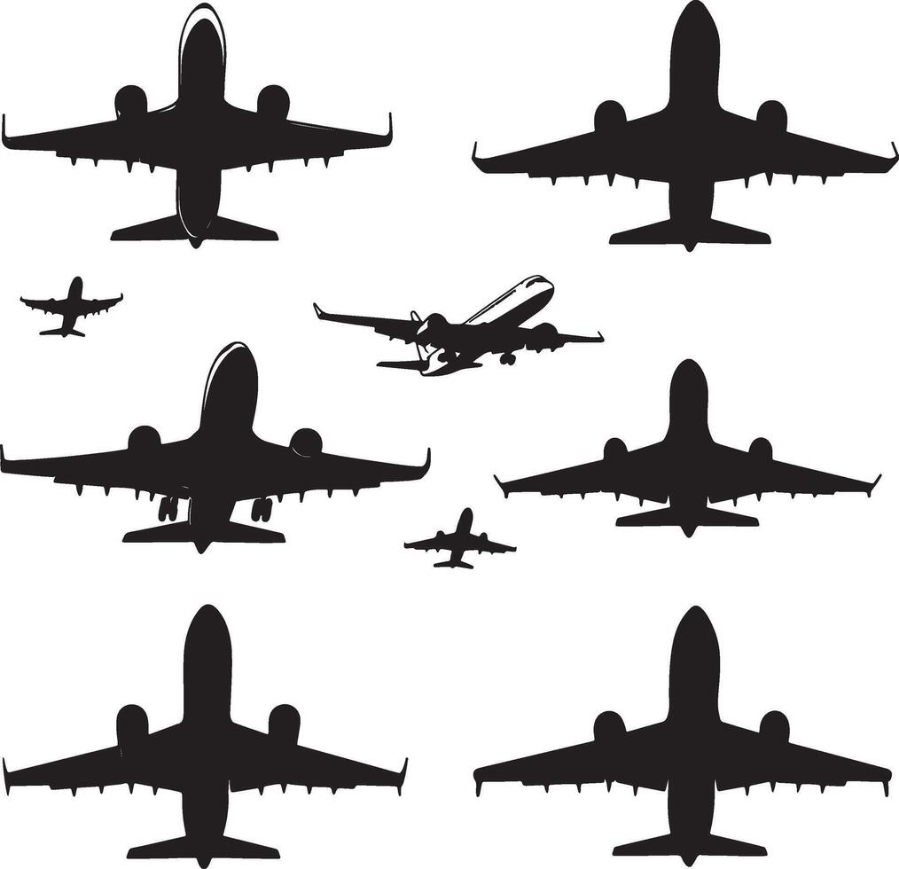 airplane silhouettes illustration vector