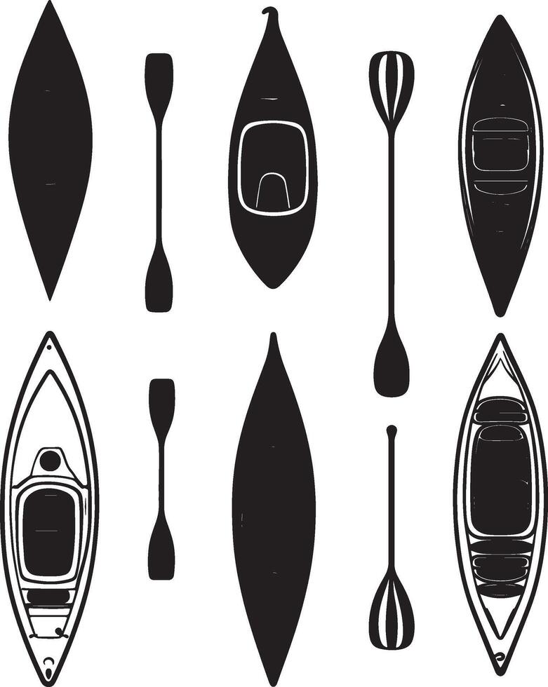canoe, kayak, paddle, oar, paddle, canoe, boat, boat, vector
