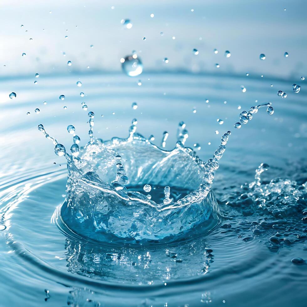 refreshing water splash in circular motion photo