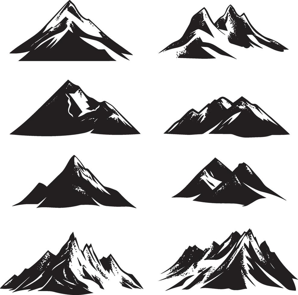 Clean and simple black silhouette of a mountain. vector