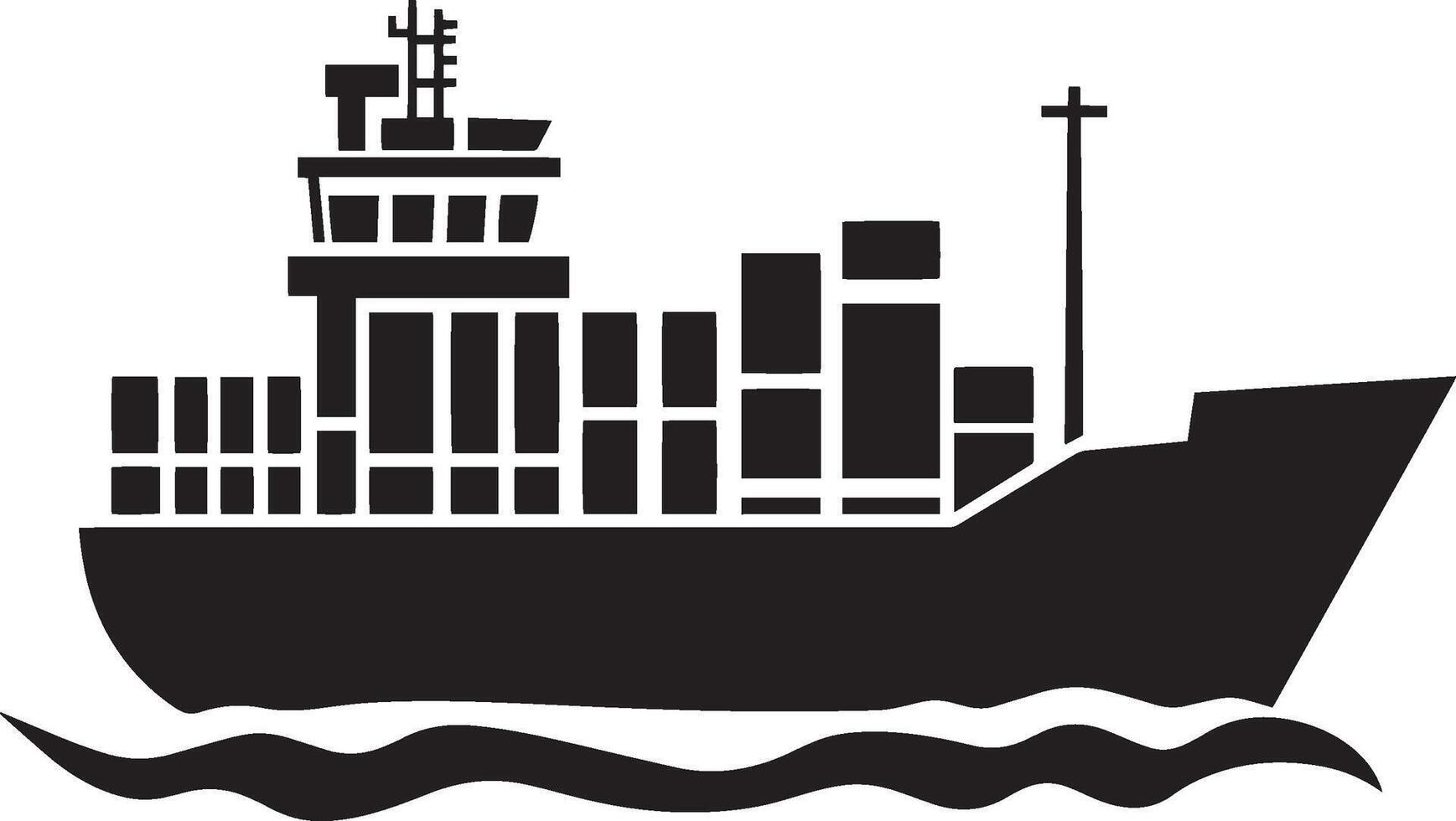 Minimalistic black illustration of a shipping symbol. vector