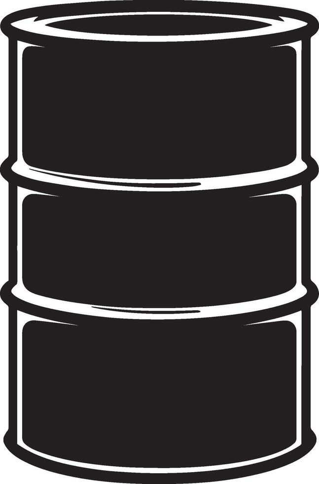 Minimalistic black illustration of an oil barrel symbol. vector