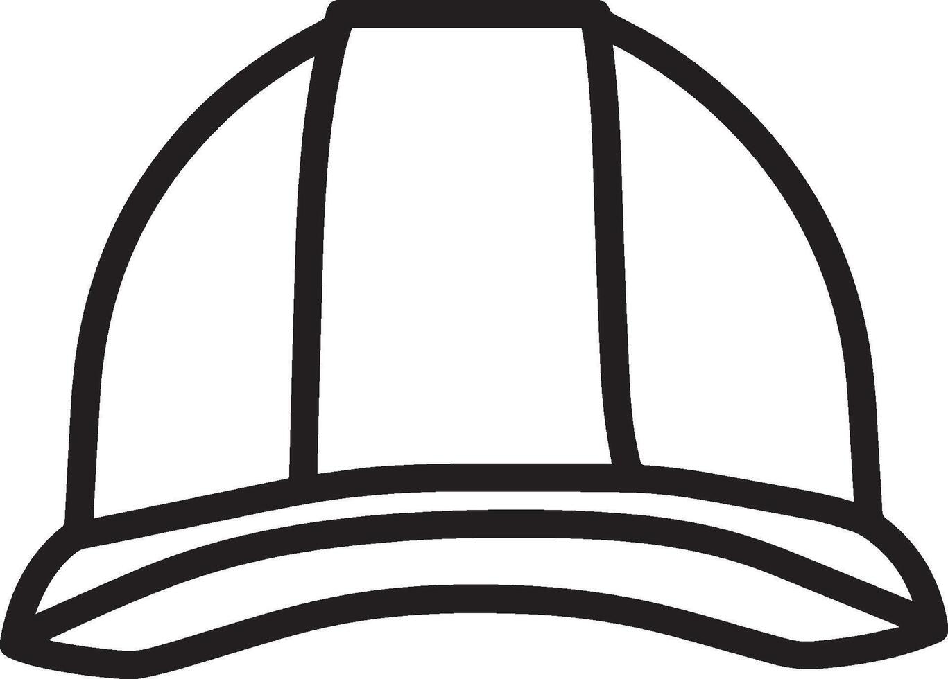 Clean and simple black outline of a hard hat icon. vector