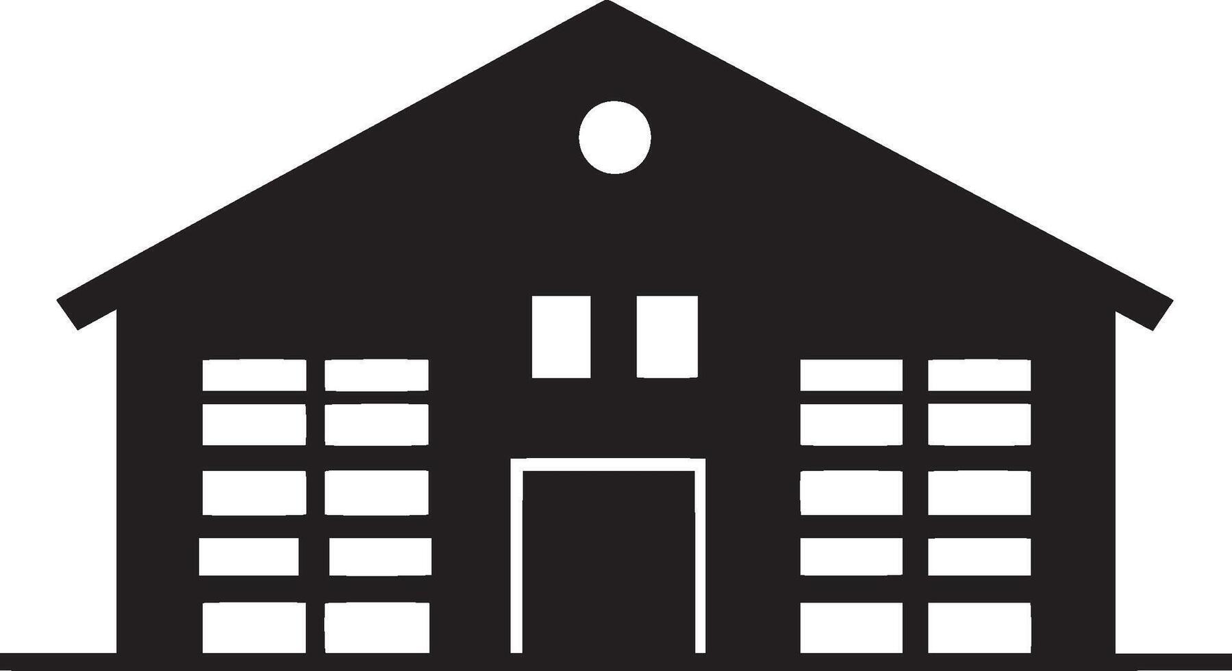 Clean and simple black silhouette of a warehouse icon. vector