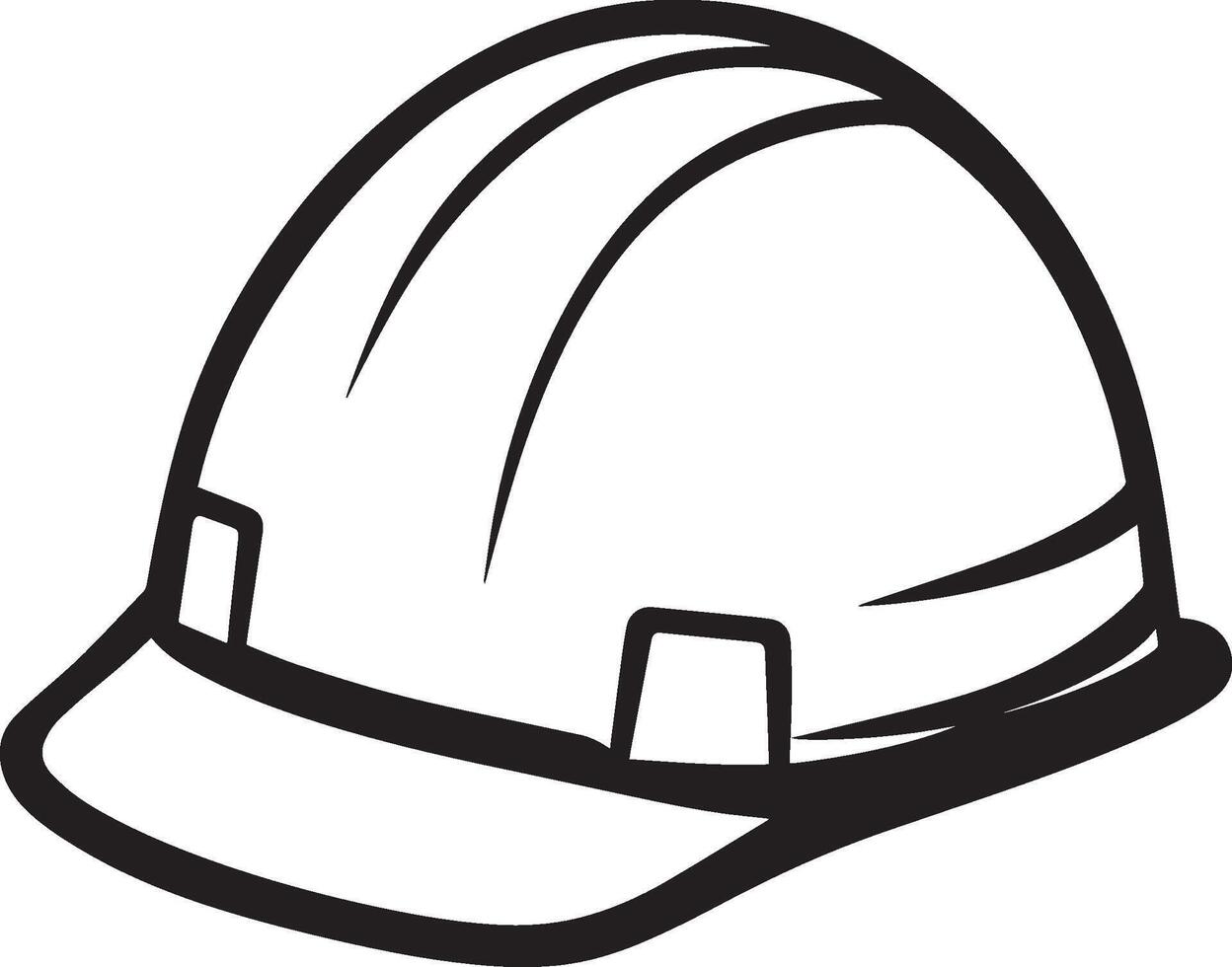 hard-hat icon clean simple outline black illustration vector