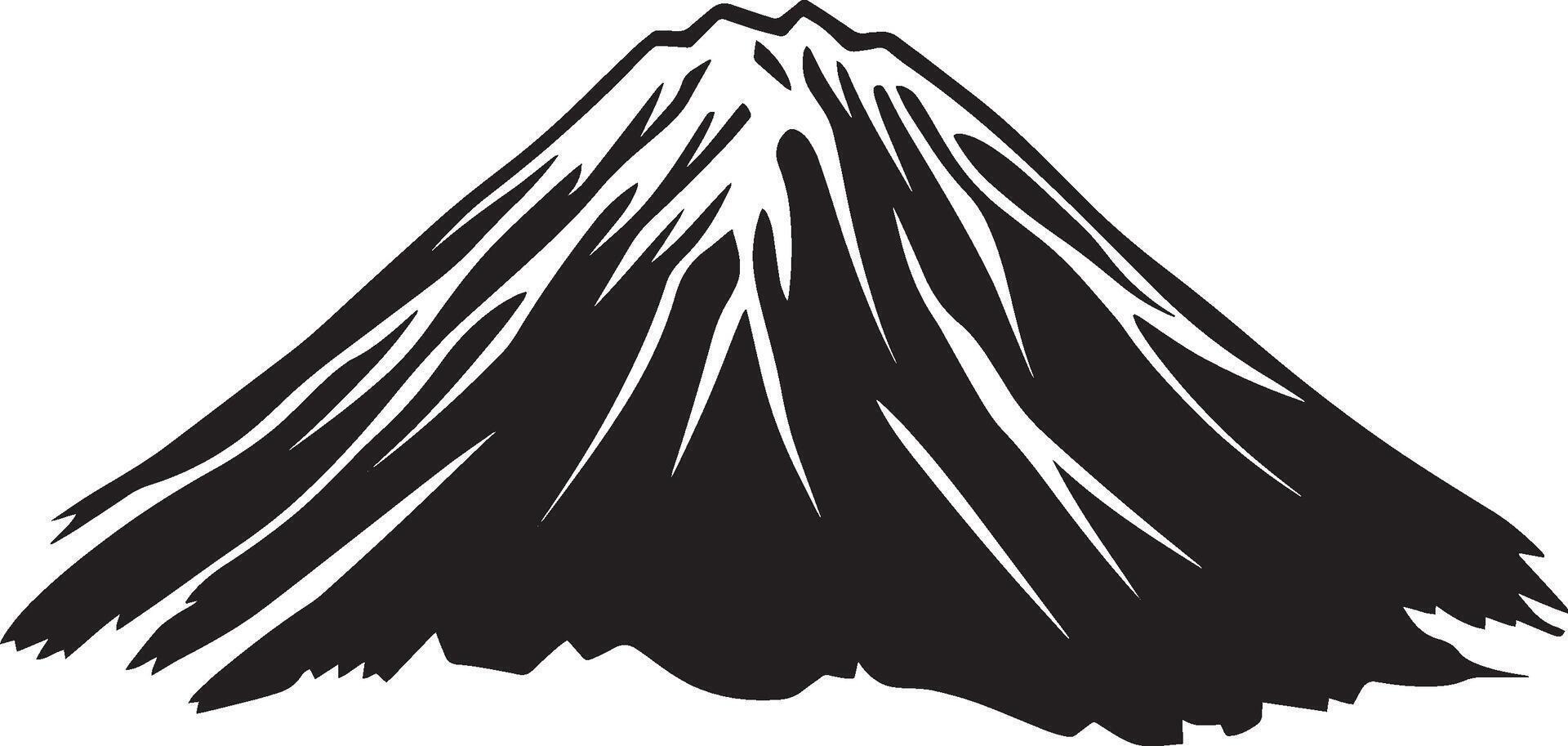 Volcanic Mountain clean simple silhouette black illustration vector