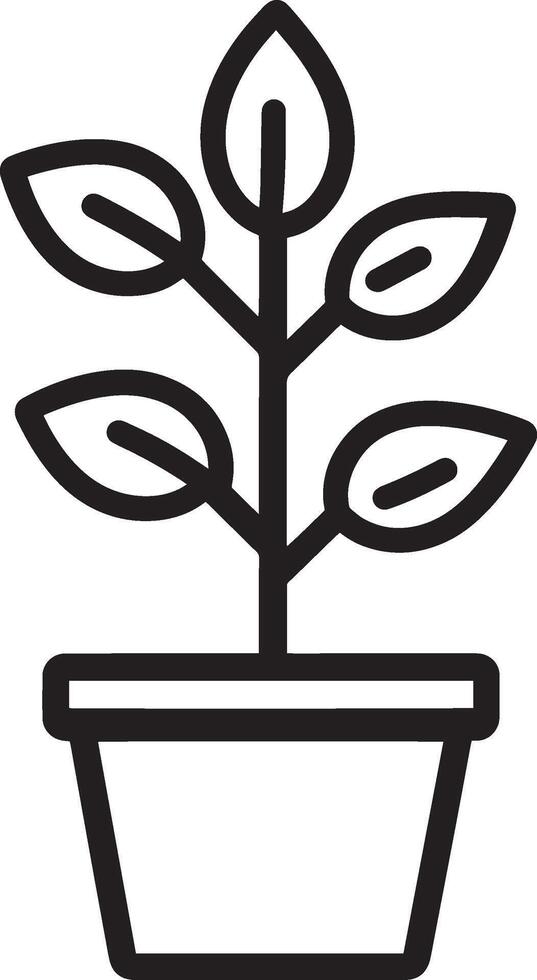 plant icon clean simple outline black illustration vector