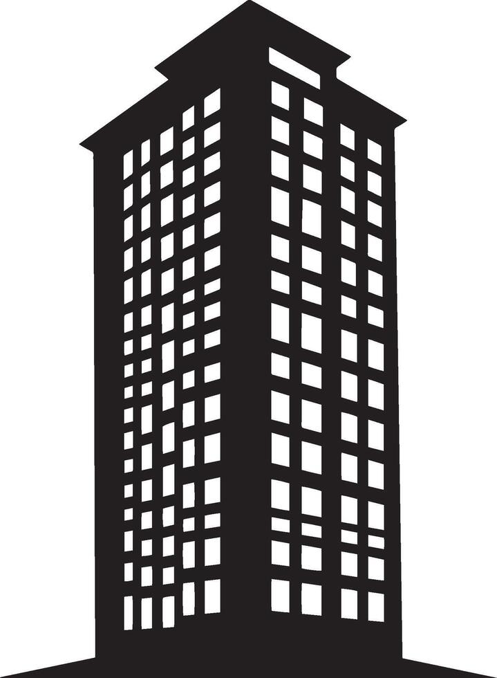 Clean and simple black silhouette of a building icon. vector