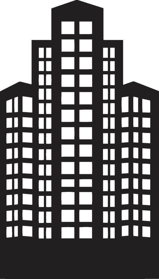 Minimalistic black illustration of a building symbol. vector