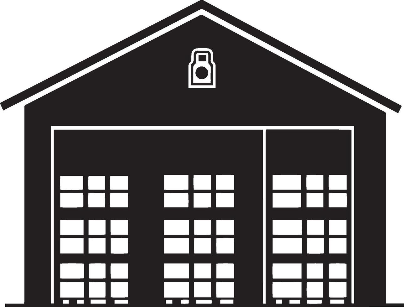 warehouse icon clean simple silhouette black illustration vector