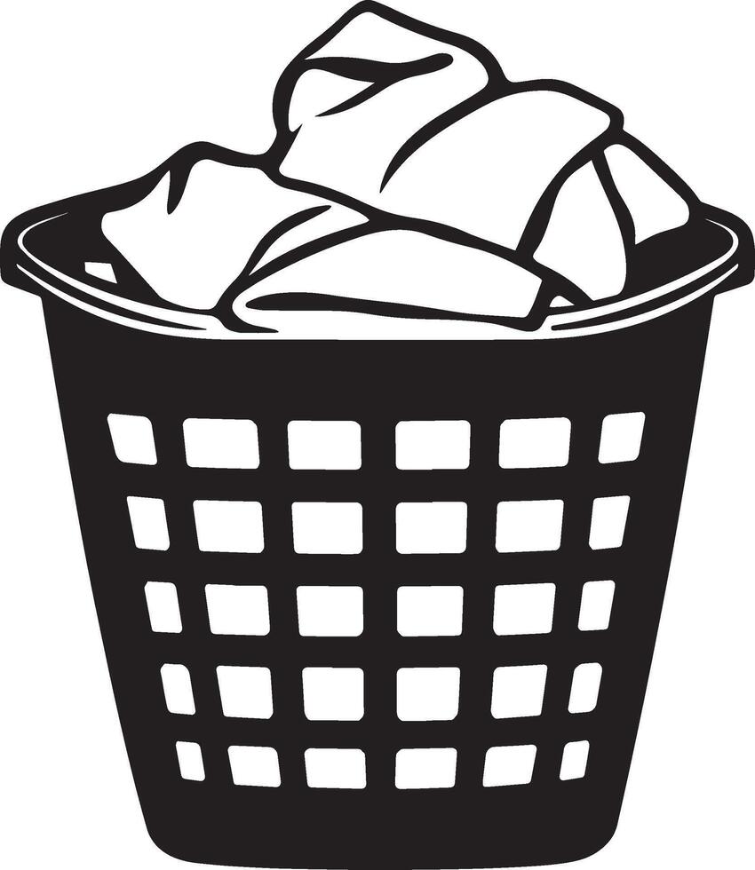 laundry-basket icon clean simple silhouette black illustration vector