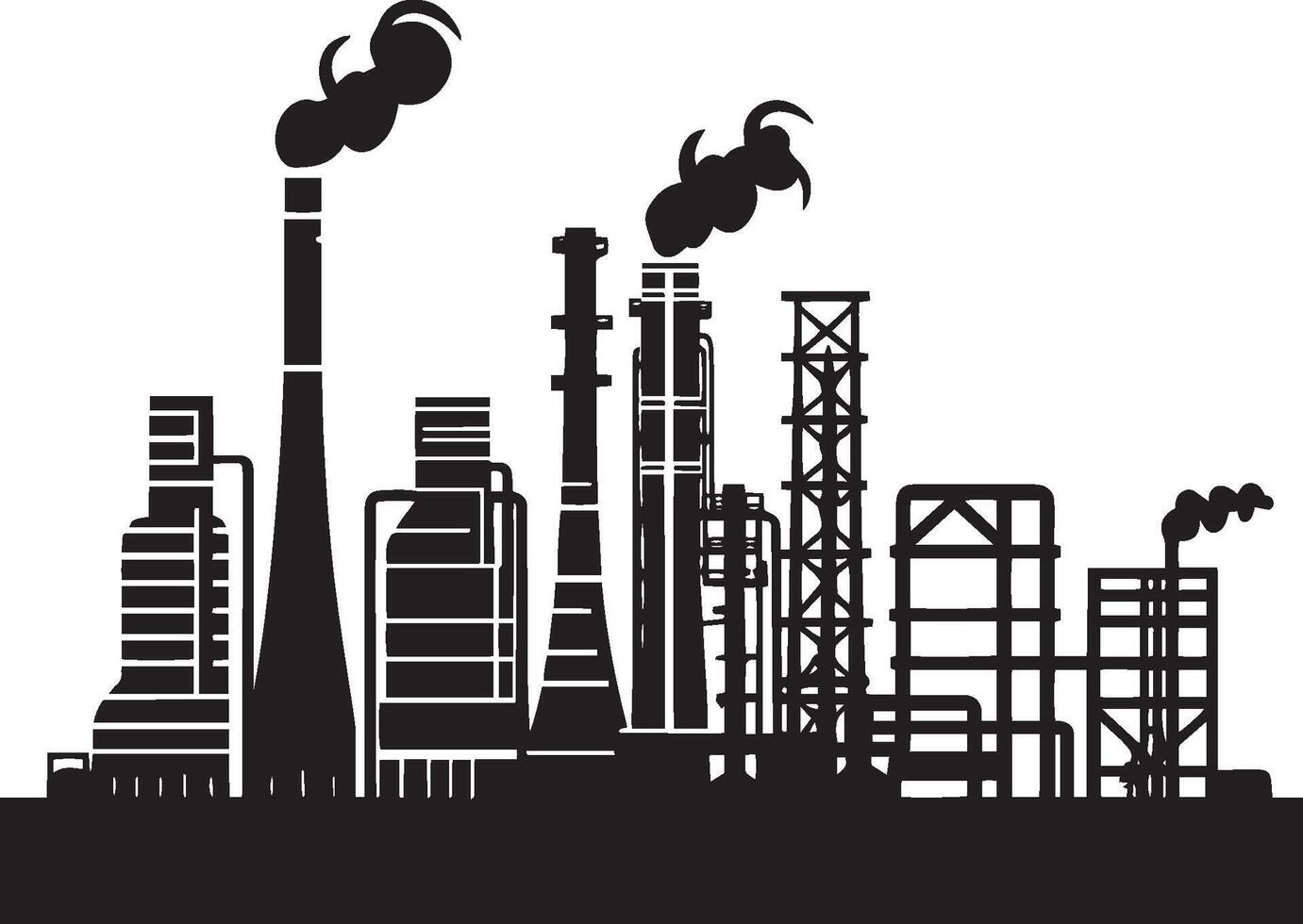 Black silhouette of an industry icon with a clean, simple design. vector
