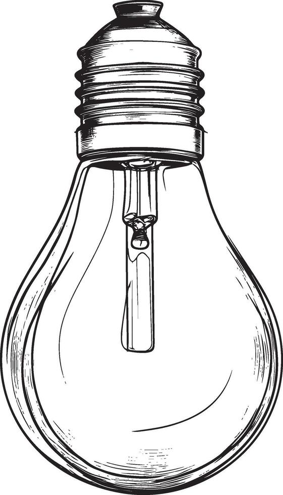lightbulb clean simple linear outline black illustration vector