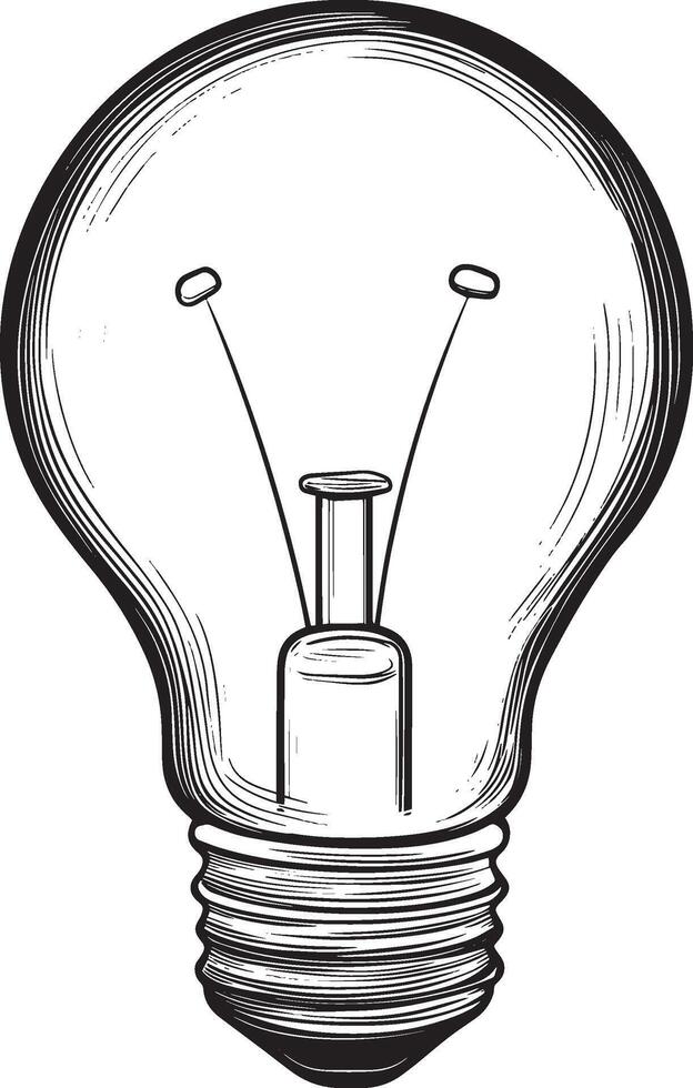 Simple and elegant illustration of a lightbulb icon in black. vector