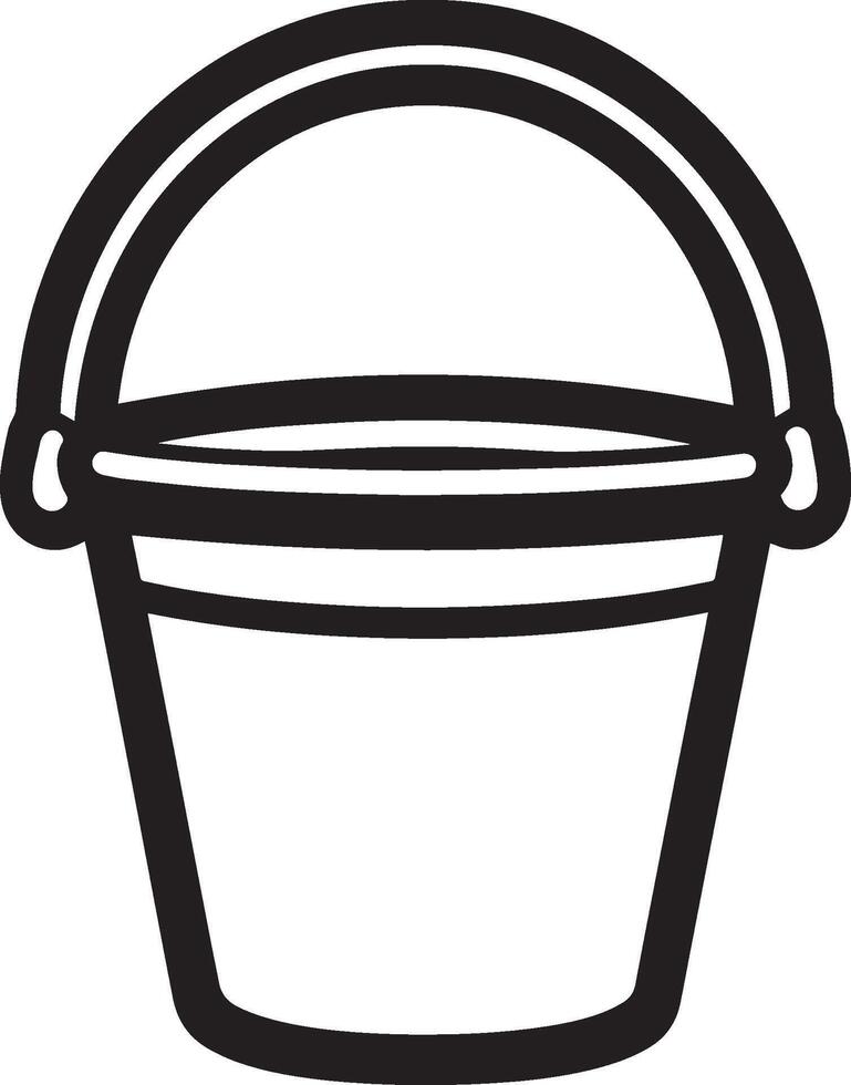 bucket icon clean simple outline black illustration vector